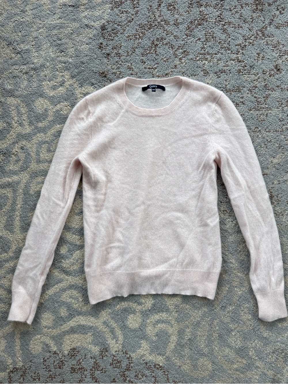 Quince Cashmere Crewneck Sweater Light Pink XS